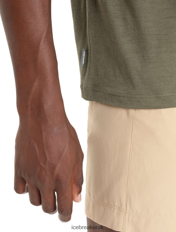 Icebreaker Men Merino Tech Lite II Short Sleeve T-Shirt Earth Z04NXR91 Clothing Loden - Image 5