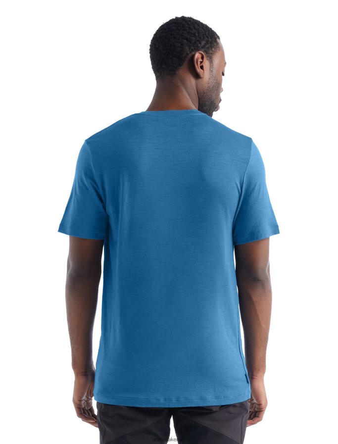 Icebreaker Men Merino Tech Lite II Short Sleeve T-Shirt Forest Wall Z04NXR478 Clothing Azul - Image 2