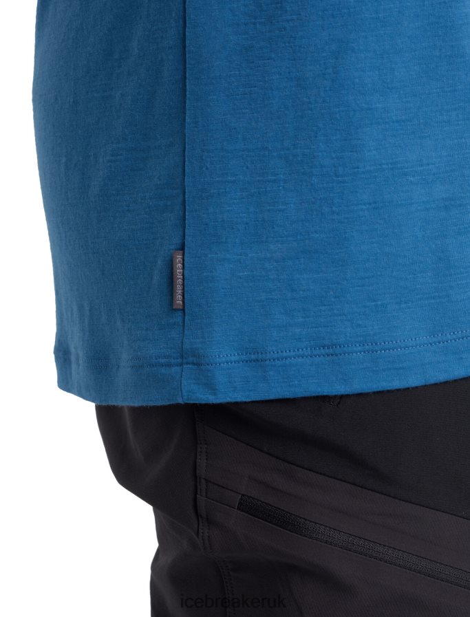 Icebreaker Men Merino Tech Lite II Short Sleeve T-Shirt Forest Wall Z04NXR478 Clothing Azul - Image 5