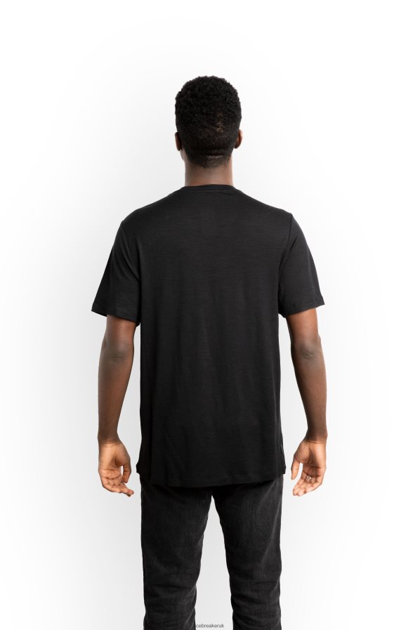 Icebreaker Men Merino Tech Lite II Short Sleeve T-Shirt Local Tee Portland Z04NXR486 Clothing Black - Image 3