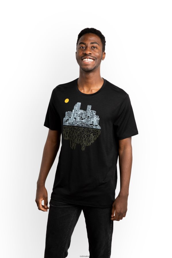 icebreaker_men_merino_tech_lite_ii_short_sleeve_t_shirt_local_tee_portland_z04nxr486_clothing_black.jpg Icebreaker Men Merino Tech Lite II Short Sleeve T-Shirt Local Tee Portland Z04NXR486 Clothing Black - Image 1