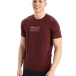 Icebreaker Men Merino Tech Lite II Short Sleeve T-Shirt Mountain Geology Z04NXR382 Clothing Espresso