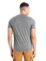 Icebreaker Men Merino Tech Lite II Short Sleeve T-Shirt Mountain Geology Z04NXR383 Clothing Gritstone Heather - Image 2