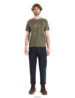 Icebreaker Men Merino Tech Lite II Short Sleeve T-Shirt Mountain Geology Z04NXR384 Clothing Loden - Image 3
