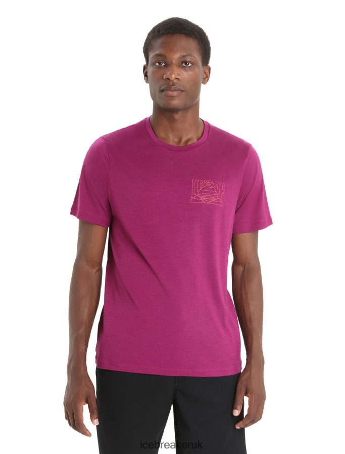 icebreaker_men_merino_tech_lite_ii_short_sleeve_t_shirt_mountain_sunset_z04nxr82_clothing_go_berry.jpg Icebreaker Men Merino Tech Lite II Short Sleeve T-Shirt Mountain Sunset Z04NXR82 Clothing Go Berry - Image 1