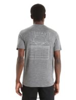 Icebreaker Men Merino Tech Lite II Short Sleeve T-Shirt Mountain Sunset Z04NXR83 Clothing Gritstone Heather - Image 2