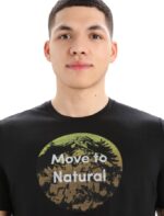 Icebreaker Men Merino Tech Lite II Short Sleeve T-Shirt Natural Alps Z04NXR367 Clothing Black - Image 5