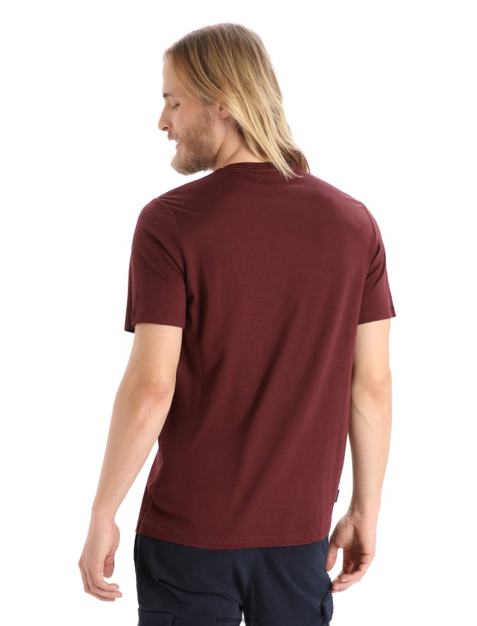 Icebreaker Men Merino Tech Lite II Short Sleeve T-Shirt Natural Alps Z04NXR368 Clothing Espresso - Image 2