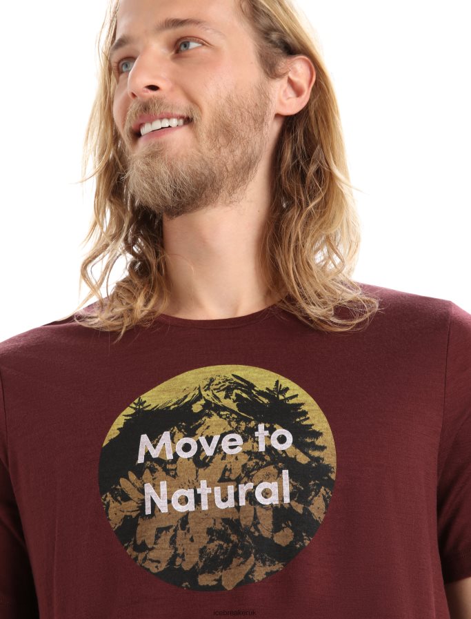 Icebreaker Men Merino Tech Lite II Short Sleeve T-Shirt Natural Alps Z04NXR368 Clothing Espresso - Image 5