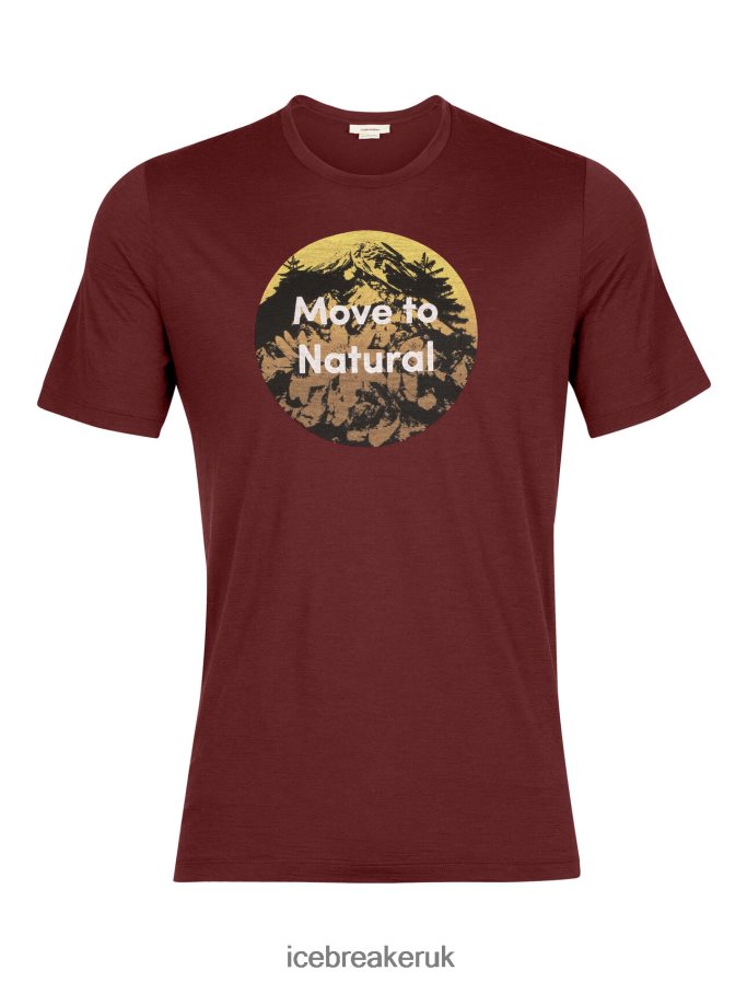 Icebreaker Men Merino Tech Lite II Short Sleeve T-Shirt Natural Alps Z04NXR368 Clothing Espresso - Image 7