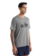 Icebreaker Men Merino Tech Lite II Short Sleeve T-Shirt Natural Run Club Z04NXR477 Clothing Metro Heather