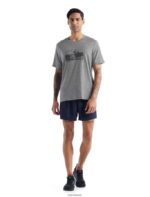 Icebreaker Men Merino Tech Lite II Short Sleeve T-Shirt Natural Run Club Z04NXR477 Clothing Metro Heather - Image 3