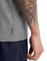 Icebreaker Men Merino Tech Lite II Short Sleeve T-Shirt Natural Run Club Z04NXR477 Clothing Metro Heather - Image 6
