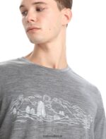 Icebreaker Men Merino Tech Lite II Short Sleeve T-Shirt Nature Sprint Z04NXR54 Clothing Gritstone Heather - Image 4