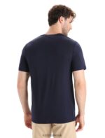 Icebreaker Men Merino Tech Lite II Short Sleeve T-Shirt Nature Sprint Z04NXR55 Clothing Midnight Navy - Image 2