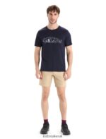 Icebreaker Men Merino Tech Lite II Short Sleeve T-Shirt Nature Sprint Z04NXR55 Clothing Midnight Navy - Image 3