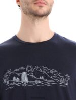 Icebreaker Men Merino Tech Lite II Short Sleeve T-Shirt Nature Sprint Z04NXR55 Clothing Midnight Navy - Image 4