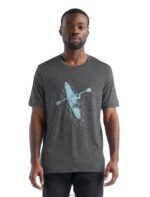 Icebreaker Men Merino Tech Lite II Short Sleeve T-Shirt Paddle Lines Z04NXR475 Clothing Gritstone Heather