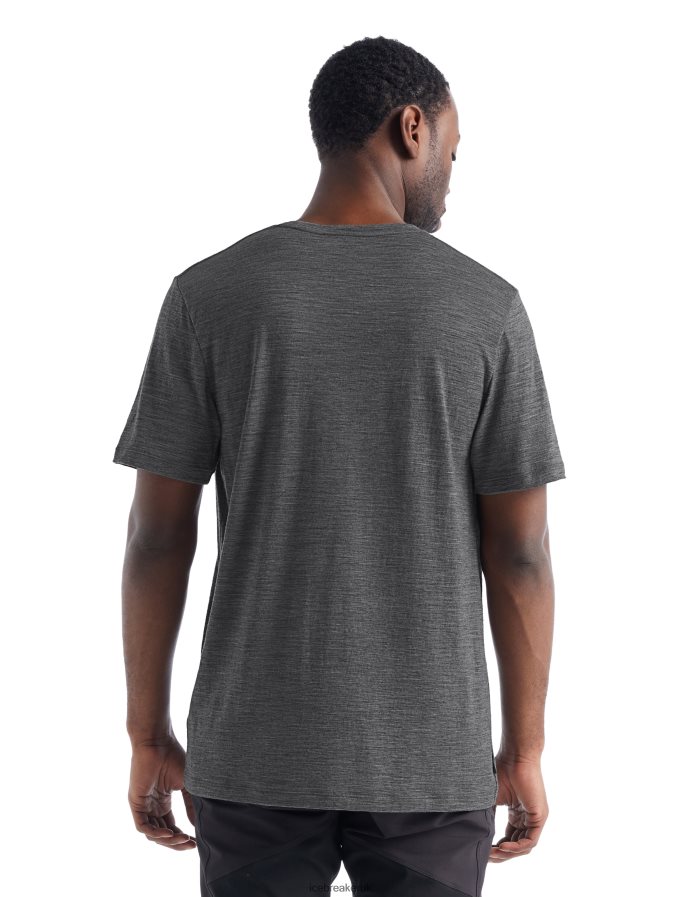 Icebreaker Men Merino Tech Lite II Short Sleeve T-Shirt Paddle Lines Z04NXR475 Clothing Gritstone Heather - Image 3