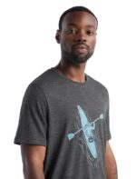 Icebreaker Men Merino Tech Lite II Short Sleeve T-Shirt Paddle Lines Z04NXR475 Clothing Gritstone Heather - Image 4