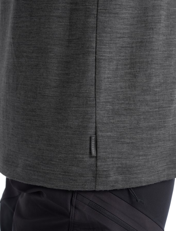 Icebreaker Men Merino Tech Lite II Short Sleeve T-Shirt Paddle Lines Z04NXR475 Clothing Gritstone Heather - Image 5