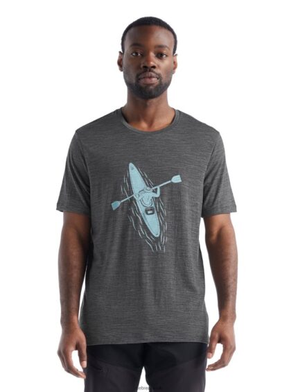 Icebreaker Men Merino Tech Lite II Short Sleeve T-Shirt Paddle Lines Z04NXR475 Clothing Gritstone Heather