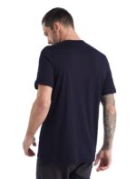 Icebreaker Men Merino Tech Lite II Short Sleeve T-Shirt Paddle Lines Z04NXR476 Clothing Midnight Navy - Image 3