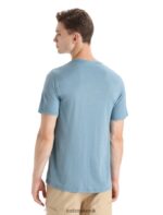 Icebreaker Men Merino Tech Lite II Short Sleeve T-Shirt Polar Paddle Z04NXR65 Clothing Astral Blue - Image 2