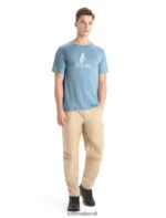 Icebreaker Men Merino Tech Lite II Short Sleeve T-Shirt Polar Paddle Z04NXR65 Clothing Astral Blue - Image 3