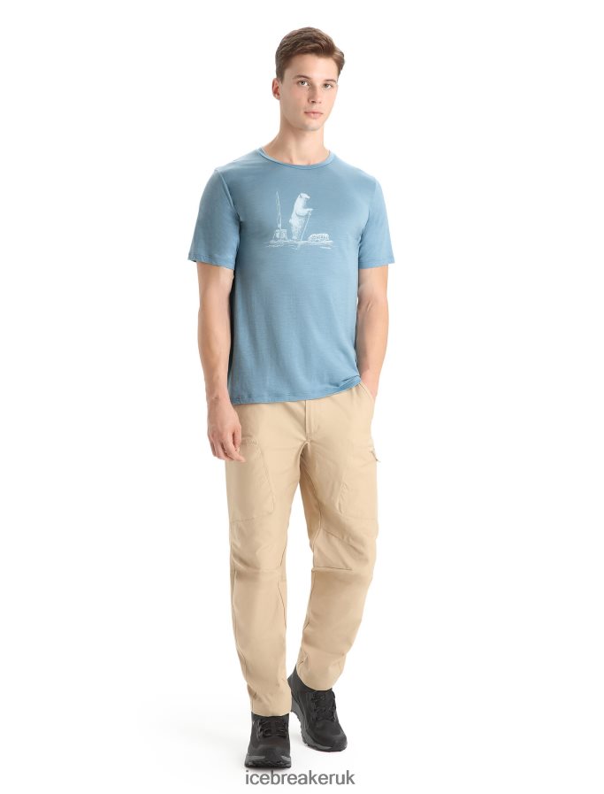Icebreaker Men Merino Tech Lite II Short Sleeve T-Shirt Polar Paddle Z04NXR65 Clothing Astral Blue - Image 3
