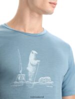 Icebreaker Men Merino Tech Lite II Short Sleeve T-Shirt Polar Paddle Z04NXR65 Clothing Astral Blue - Image 4