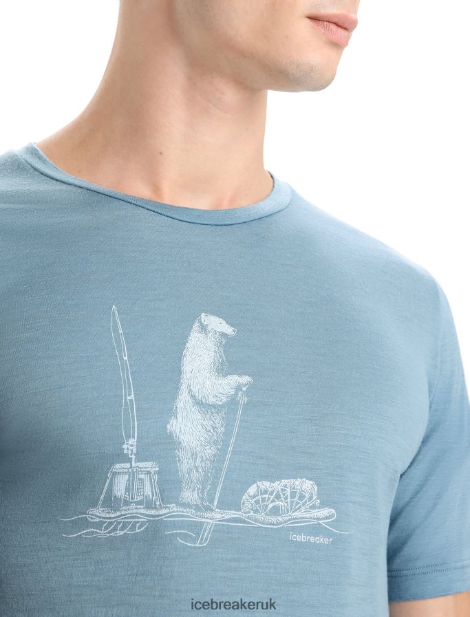 Icebreaker Men Merino Tech Lite II Short Sleeve T-Shirt Polar Paddle Z04NXR65 Clothing Astral Blue - Image 4