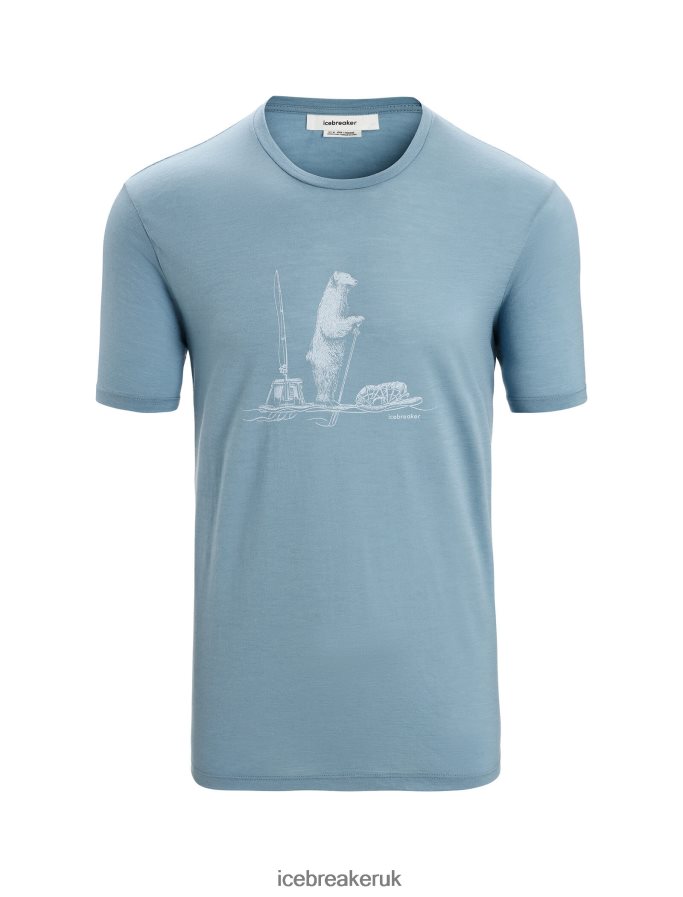 Icebreaker Men Merino Tech Lite II Short Sleeve T-Shirt Polar Paddle Z04NXR65 Clothing Astral Blue - Image 6