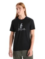 Icebreaker Men Merino Tech Lite II Short Sleeve T-Shirt Polar Paddle Z04NXR66 Clothing Black