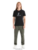Icebreaker Men Merino Tech Lite II Short Sleeve T-Shirt Polar Paddle Z04NXR66 Clothing Black - Image 3