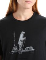 Icebreaker Men Merino Tech Lite II Short Sleeve T-Shirt Polar Paddle Z04NXR66 Clothing Black - Image 4