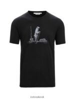 Icebreaker Men Merino Tech Lite II Short Sleeve T-Shirt Polar Paddle Z04NXR66 Clothing Black - Image 6