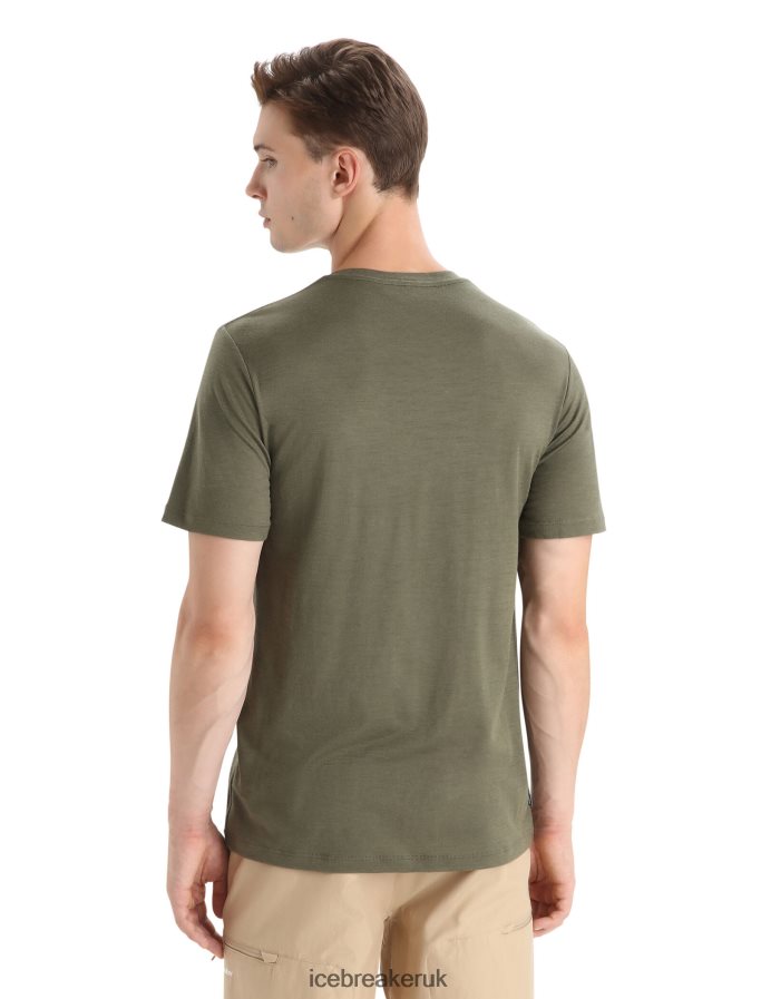 Icebreaker Men Merino Tech Lite II Short Sleeve T-Shirt Polar Paddle Z04NXR67 Clothing Loden - Image 2