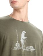 Icebreaker Men Merino Tech Lite II Short Sleeve T-Shirt Polar Paddle Z04NXR67 Clothing Loden - Image 4