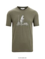 Icebreaker Men Merino Tech Lite II Short Sleeve T-Shirt Polar Paddle Z04NXR67 Clothing Loden - Image 6