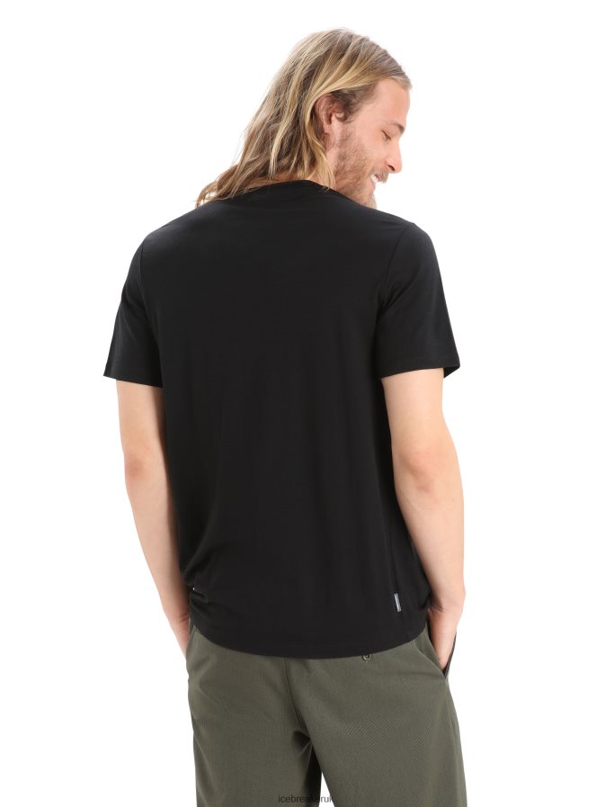 Icebreaker Men Merino Tech Lite II Short Sleeve T-Shirt Remarkable Range Z04NXR411 Clothing Black - Image 2