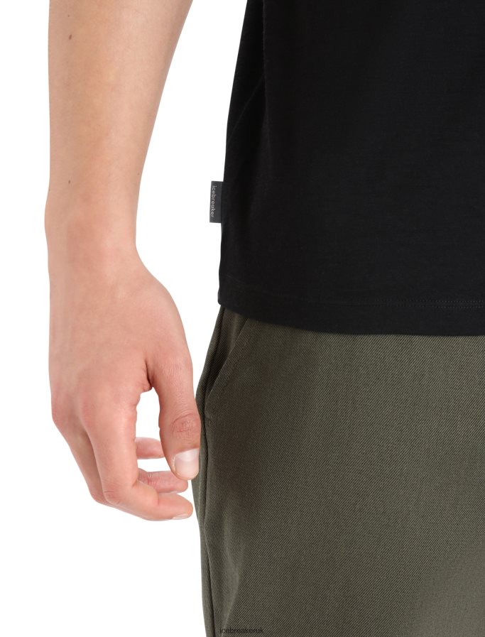 Icebreaker Men Merino Tech Lite II Short Sleeve T-Shirt Remarkable Range Z04NXR411 Clothing Black - Image 5