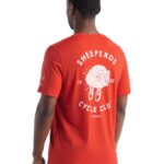 Icebreaker Men Merino Tech Lite II Short Sleeve T-Shirt Sheeperds Cycle Club Z04NXR480 Clothing Lava