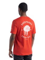 Icebreaker Men Merino Tech Lite II Short Sleeve T-Shirt Sheeperds Cycle Club Z04NXR480 Clothing Lava