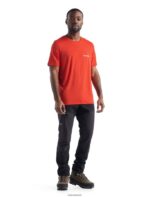 Icebreaker Men Merino Tech Lite II Short Sleeve T-Shirt Sheeperds Cycle Club Z04NXR480 Clothing Lava - Image 3