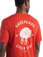 Icebreaker Men Merino Tech Lite II Short Sleeve T-Shirt Sheeperds Cycle Club Z04NXR480 Clothing Lava - Image 4