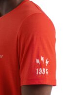 Icebreaker Men Merino Tech Lite II Short Sleeve T-Shirt Sheeperds Cycle Club Z04NXR480 Clothing Lava - Image 6