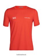 Icebreaker Men Merino Tech Lite II Short Sleeve T-Shirt Sheeperds Cycle Club Z04NXR480 Clothing Lava - Image 8