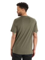 Icebreaker Men Merino Tech Lite II Short Sleeve T-Shirt Ski Stripes Z04NXR347 Clothing Loden - Image 2