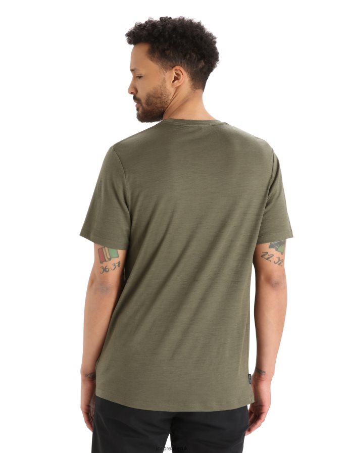 Icebreaker Men Merino Tech Lite II Short Sleeve T-Shirt Ski Stripes Z04NXR347 Clothing Loden - Image 2